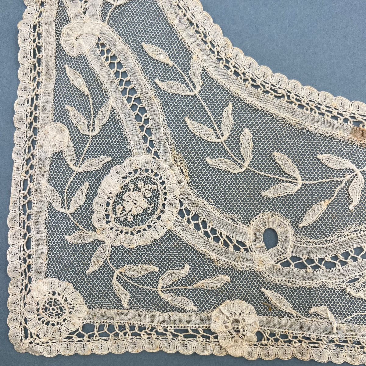 Antique Lace Collar Handmade Brussels Appliqué