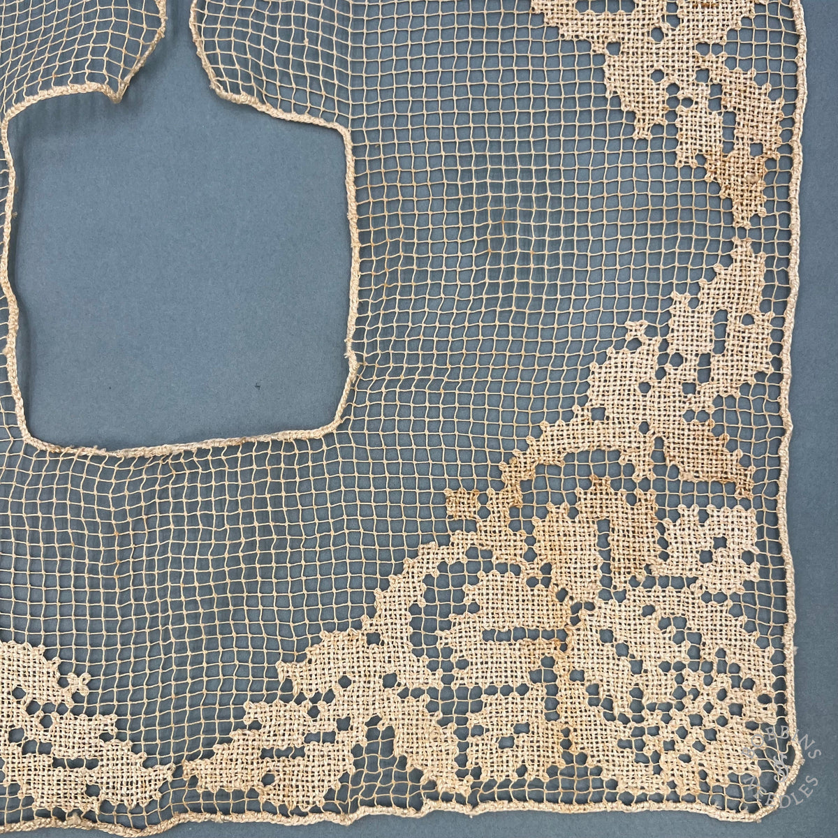 Antique Handmade Filet Lace Collar – Square Shoulder Capelet