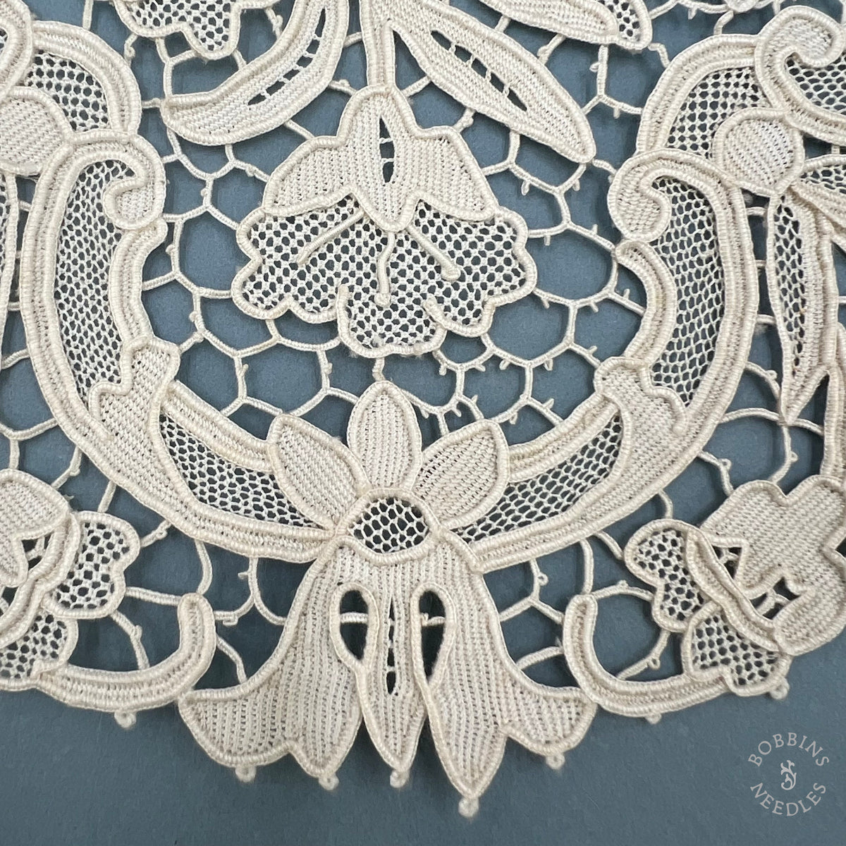 Antique Handmade Venetian Style Needle Lace Doily – 24 cm