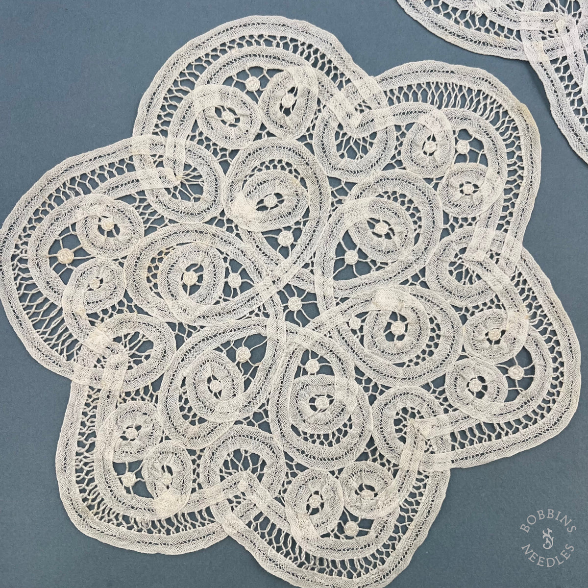 Antique Handmade Brussels Style Tape Lace Doilies – Set of 2
