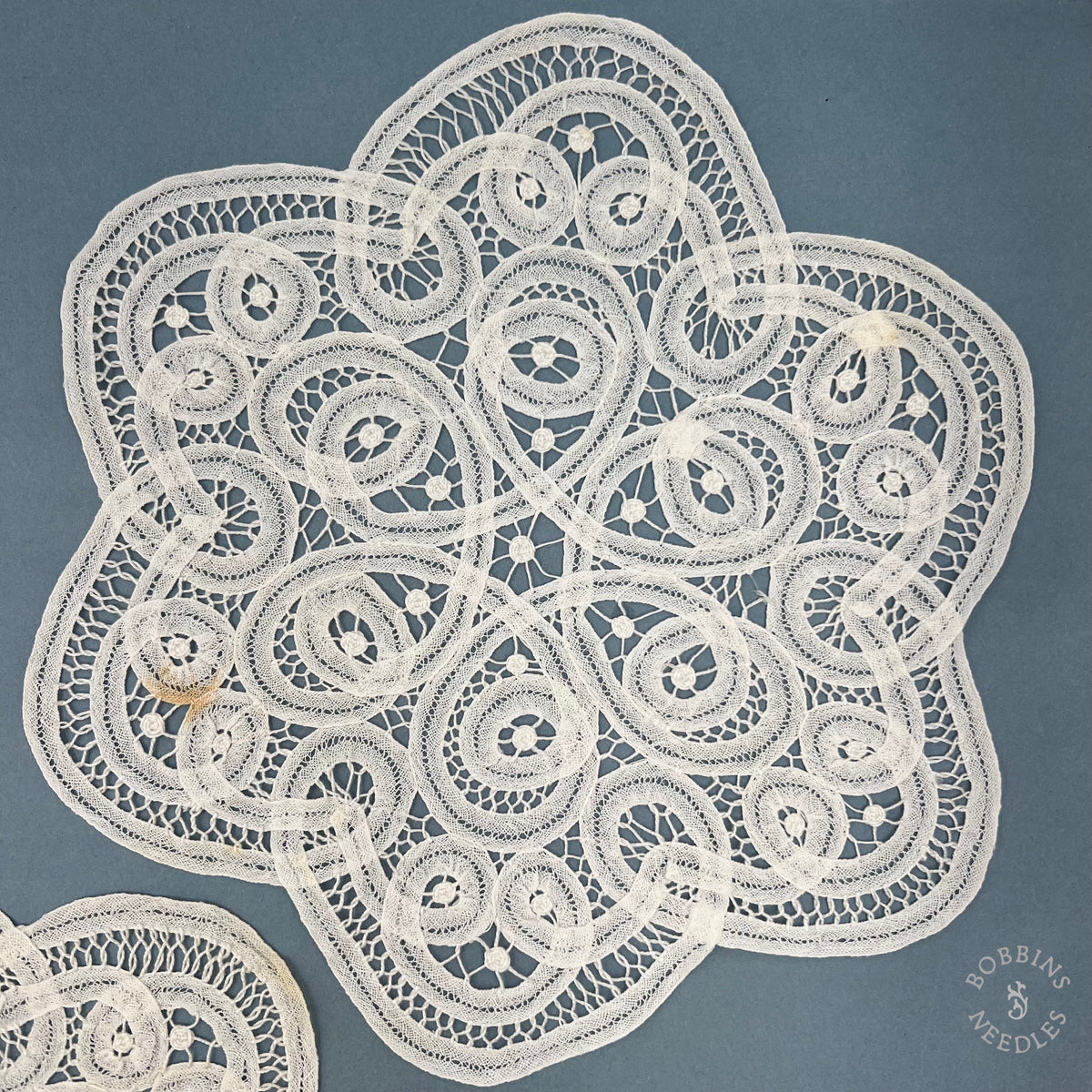 Antique Handmade Brussels Style Tape Lace Doilies – Set of 2