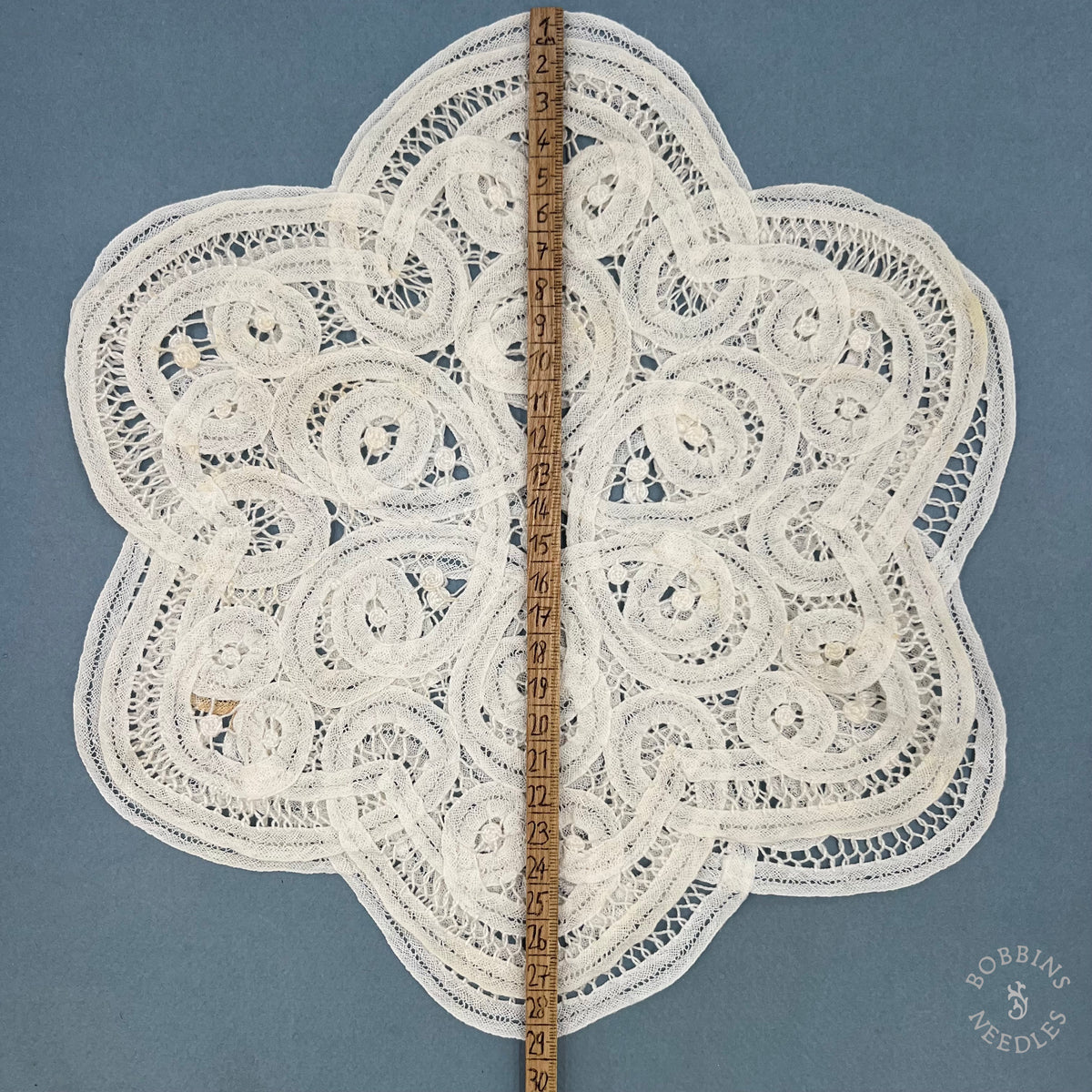 Antique Handmade Brussels Style Tape Lace Doilies – Set of 2