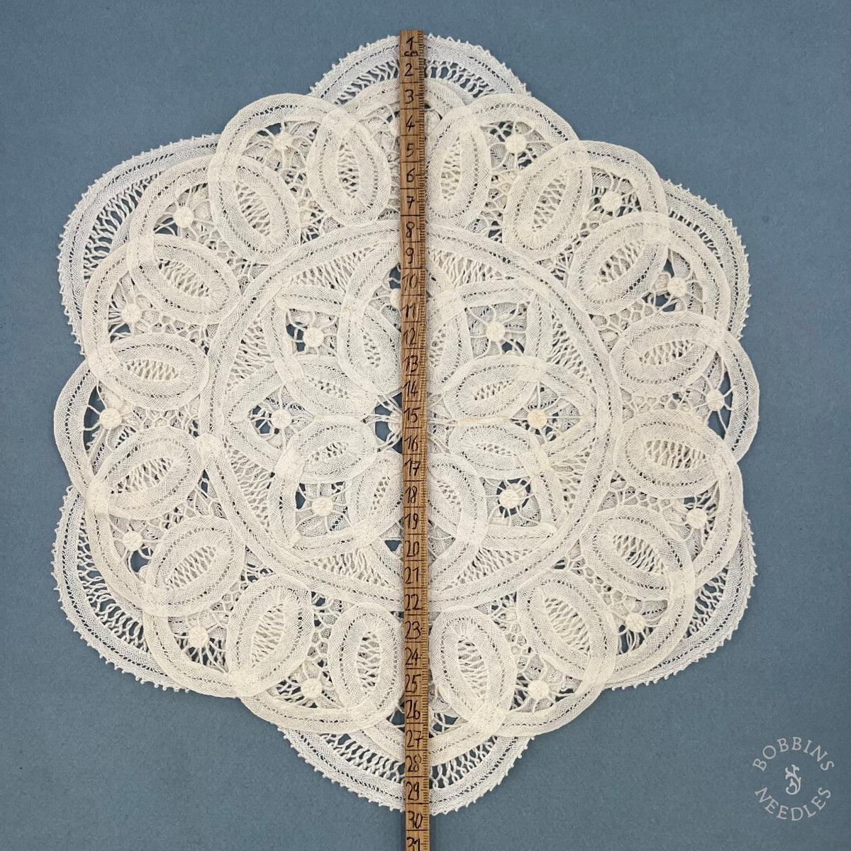 Antique Handmade Brussels Style Tape Lace Doilies – Set of 2