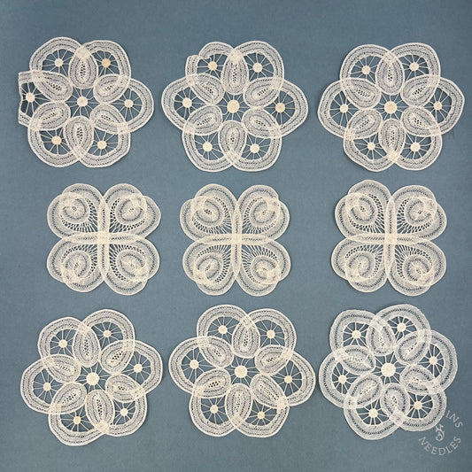 Antique Handmade Brussels Tape Lace Doilies – Set of 9