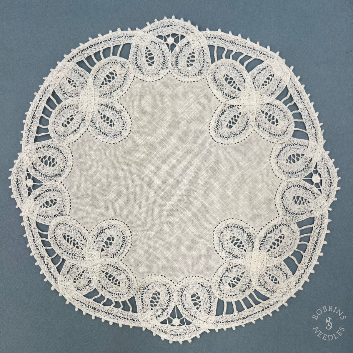Set of 2 Antique Handmade Lace Doilies – 23 & 18 cm