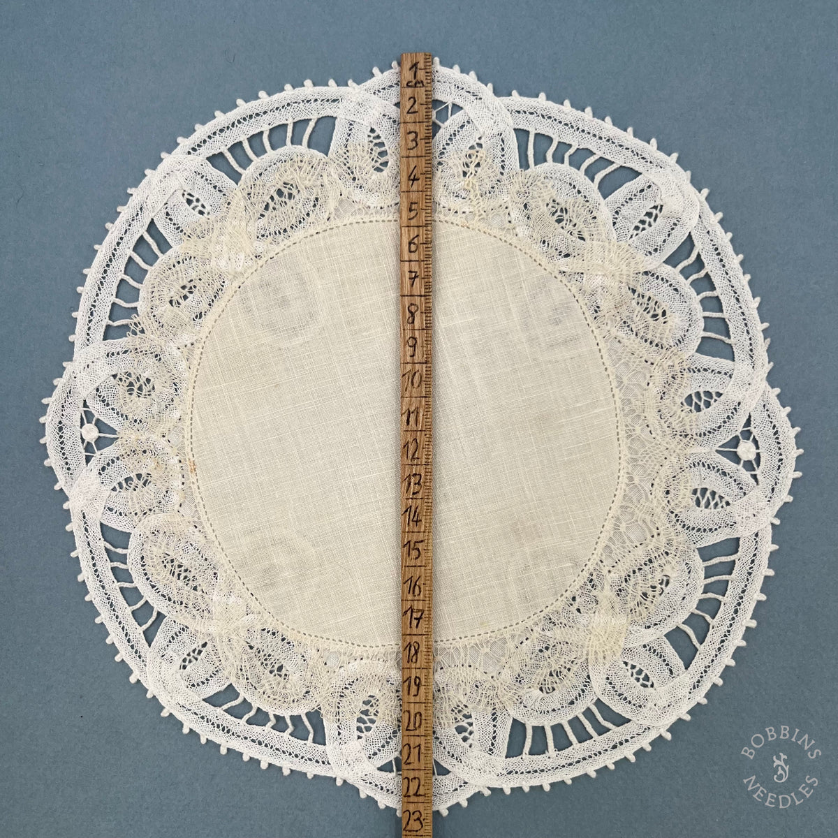 Set of 2 Antique Handmade Lace Doilies – 23 & 18 cm
