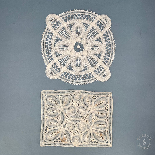 Antique Handmade Brussels Tape Lace Doilies – Set of 2
