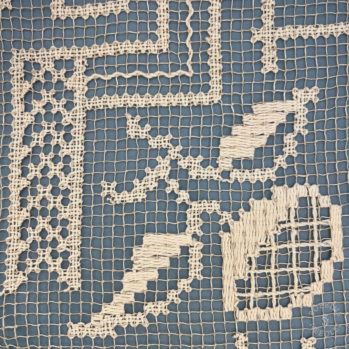 Antique Handmade Filet Lace Insertion – 34 cm Wide | By the Metre