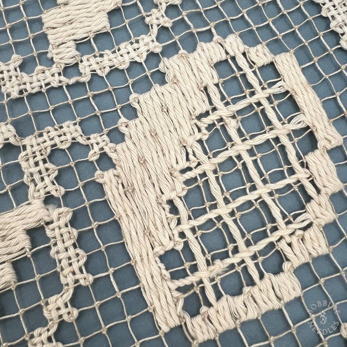 Antique Handmade Filet Lace Insertion – 34 cm Wide | By the Metre