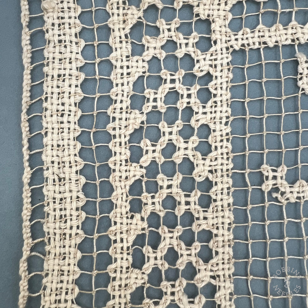 Antique Handmade Filet Lace Insertion – 34 cm Wide | By the Metre