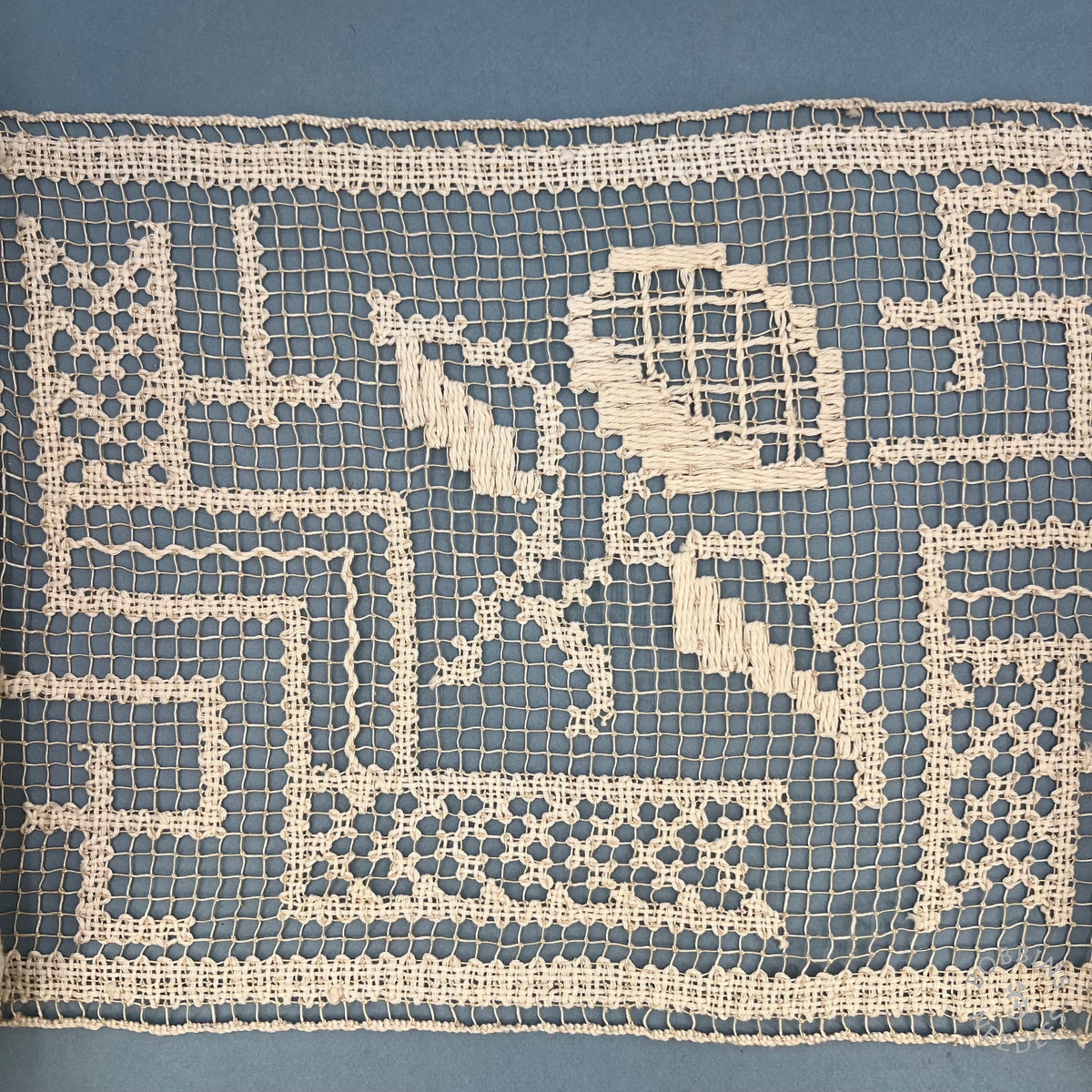 Antique Handmade Filet Lace Insertion – 34 cm Wide | By the Metre
