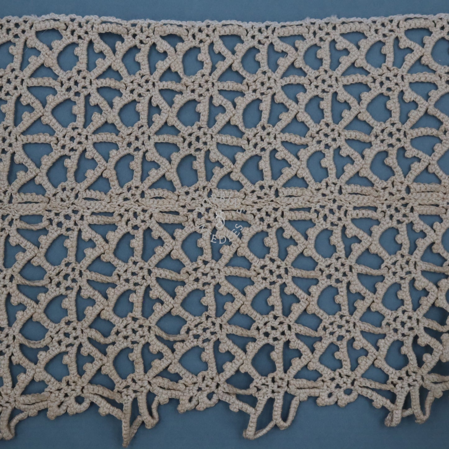 Antique Crochet Lace Panel – Irish Style Cotton Guipure Lace Insert - Bobbins&Needles