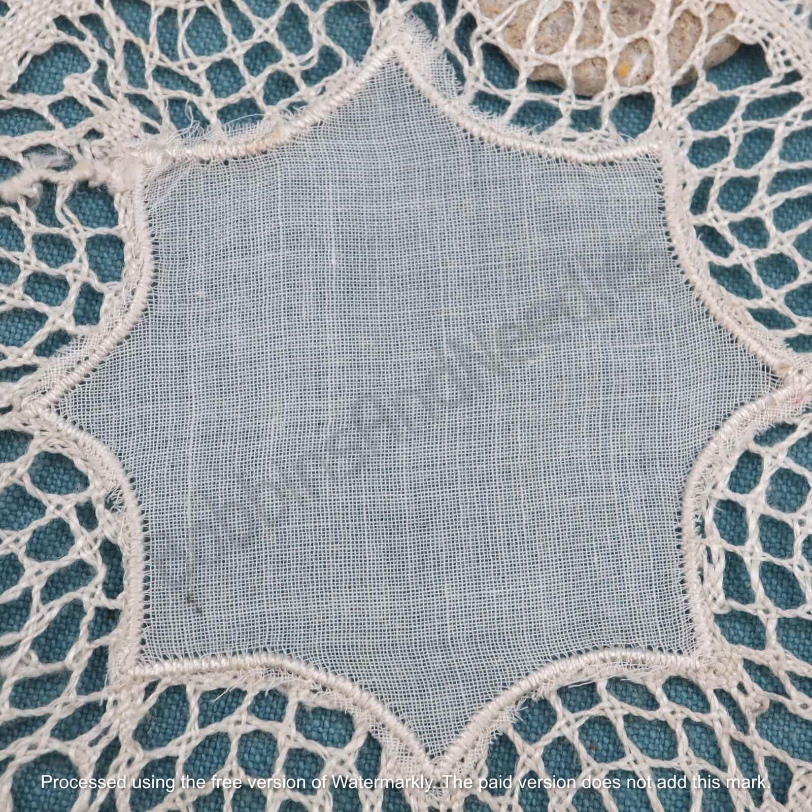 French Linen Doily with Handmade lace border - Dentelle du Puy