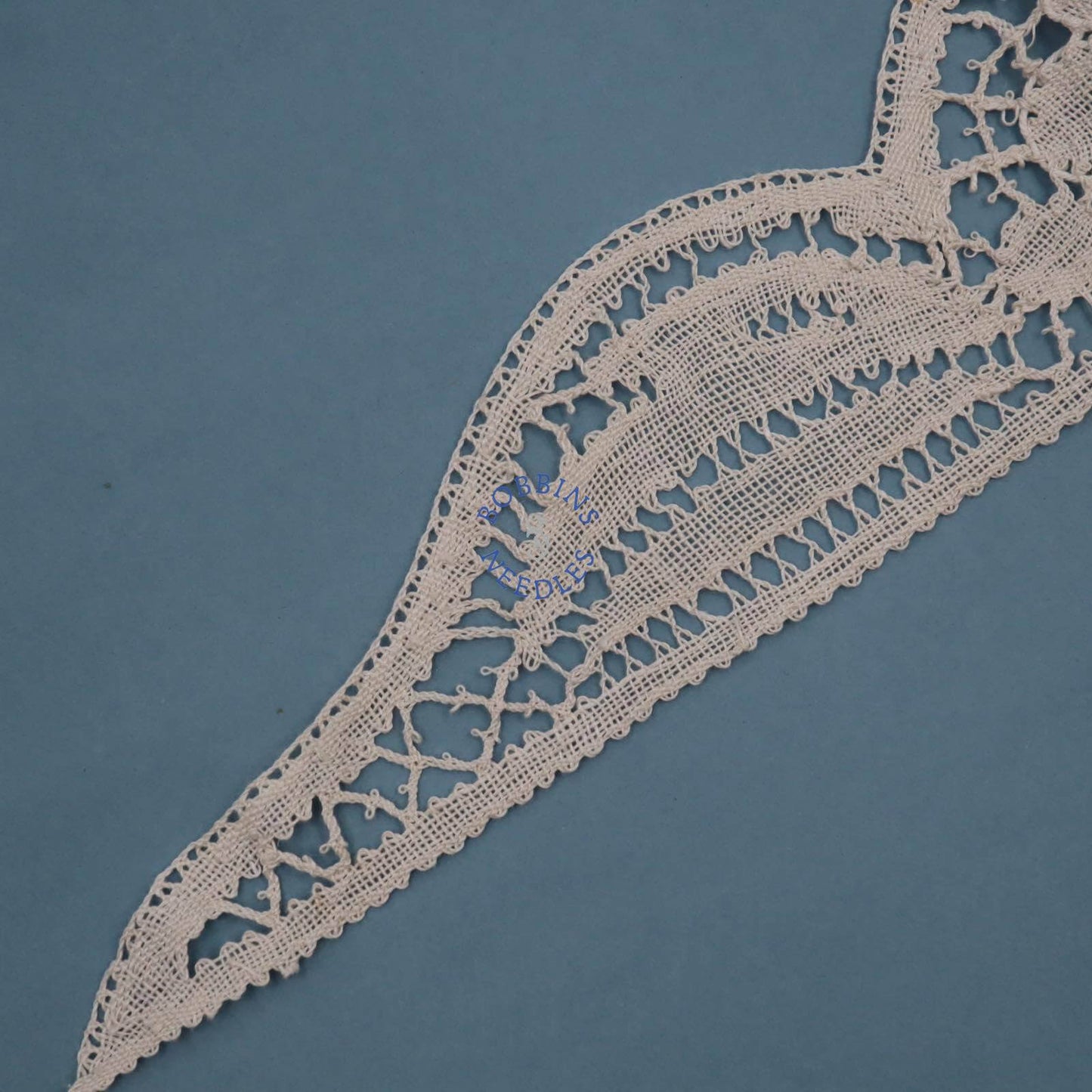 Set of 2 Handmade Linen Lace Inserts – Floral Motifs