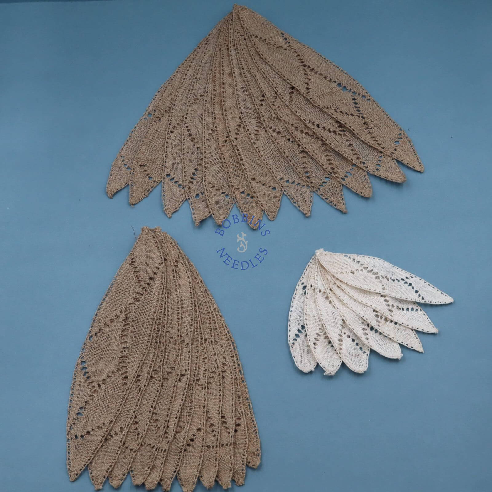 Antique French Lace Appliques – Leaf Shaped in Linen