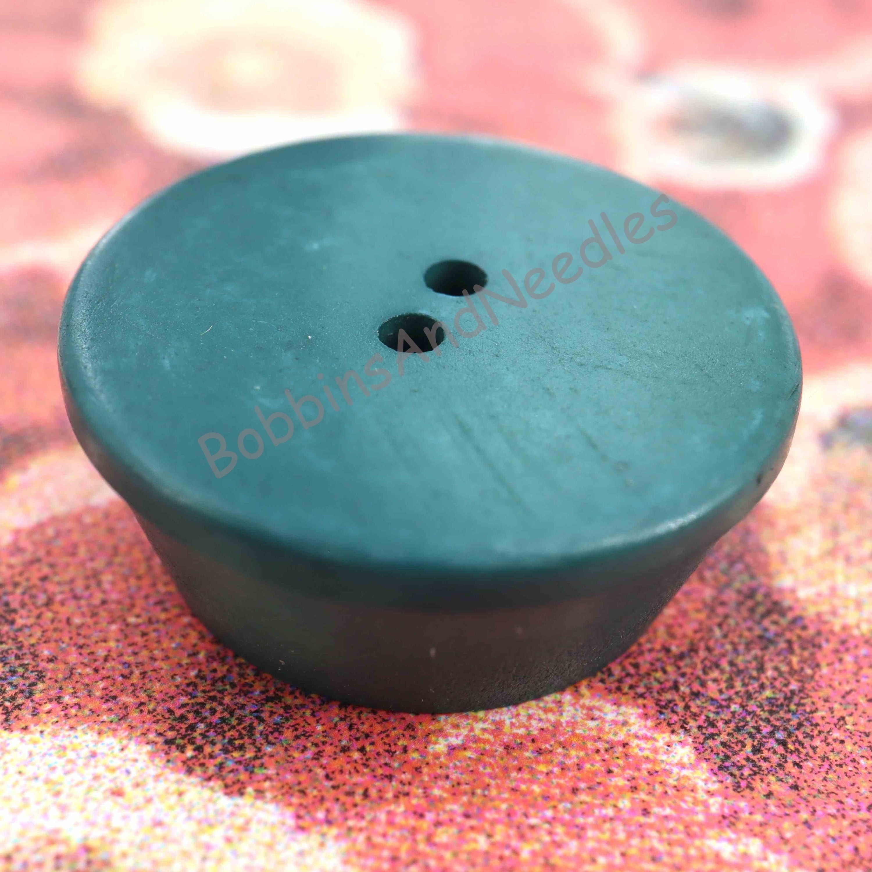 Set of 2 Galalith Buttons Ø 20 mm Vintage Teal Green