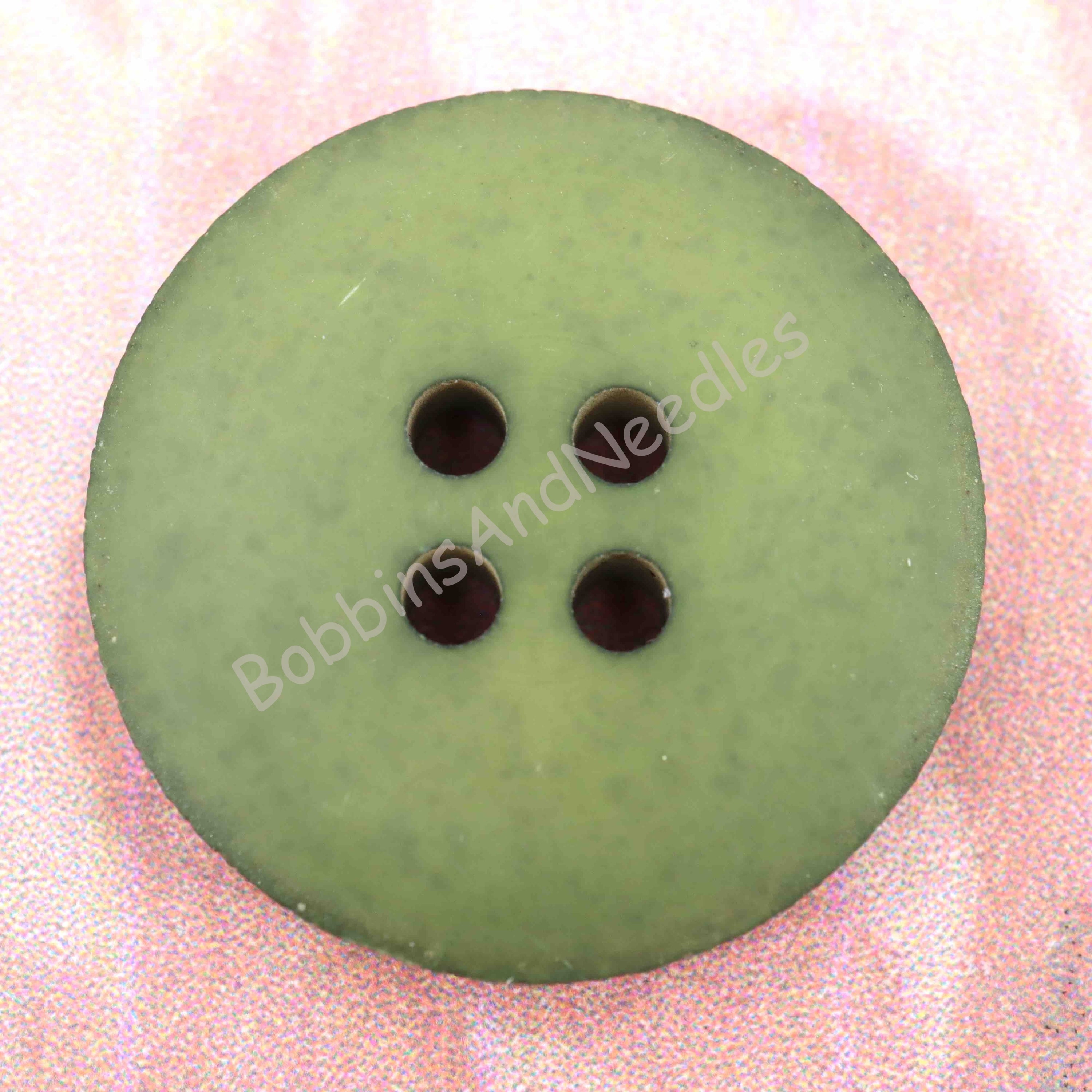 Set of 8 Galalith Buttons Ø 21mm Olive Green Grainy Textured