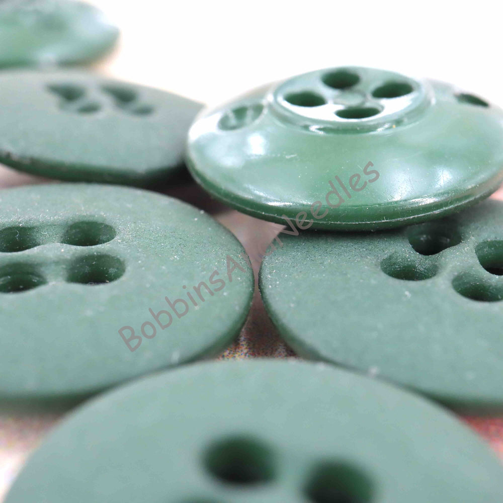 Vintage Galalith Buttons Ø 20 mm Forest Green with Grainy Texture