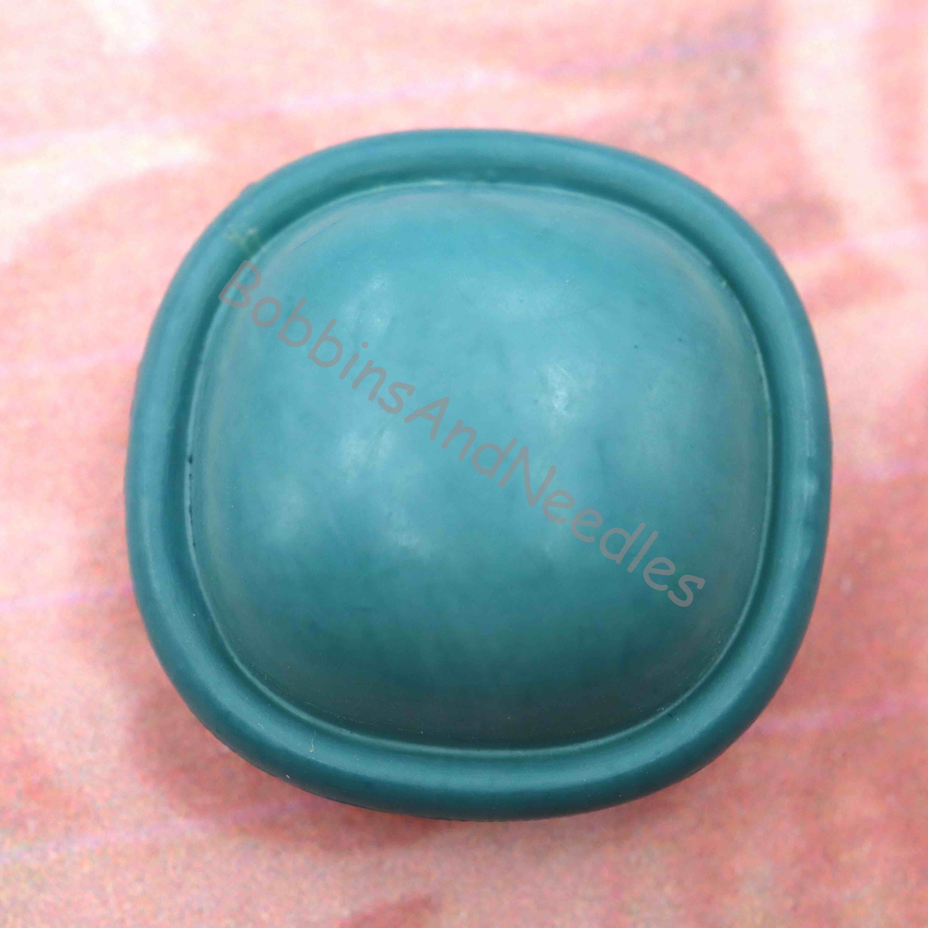 Set of 4 Couture Buttons Ø 22 mm & Ø 17 mm Teal Green Vintage Casein Dome Shank Back