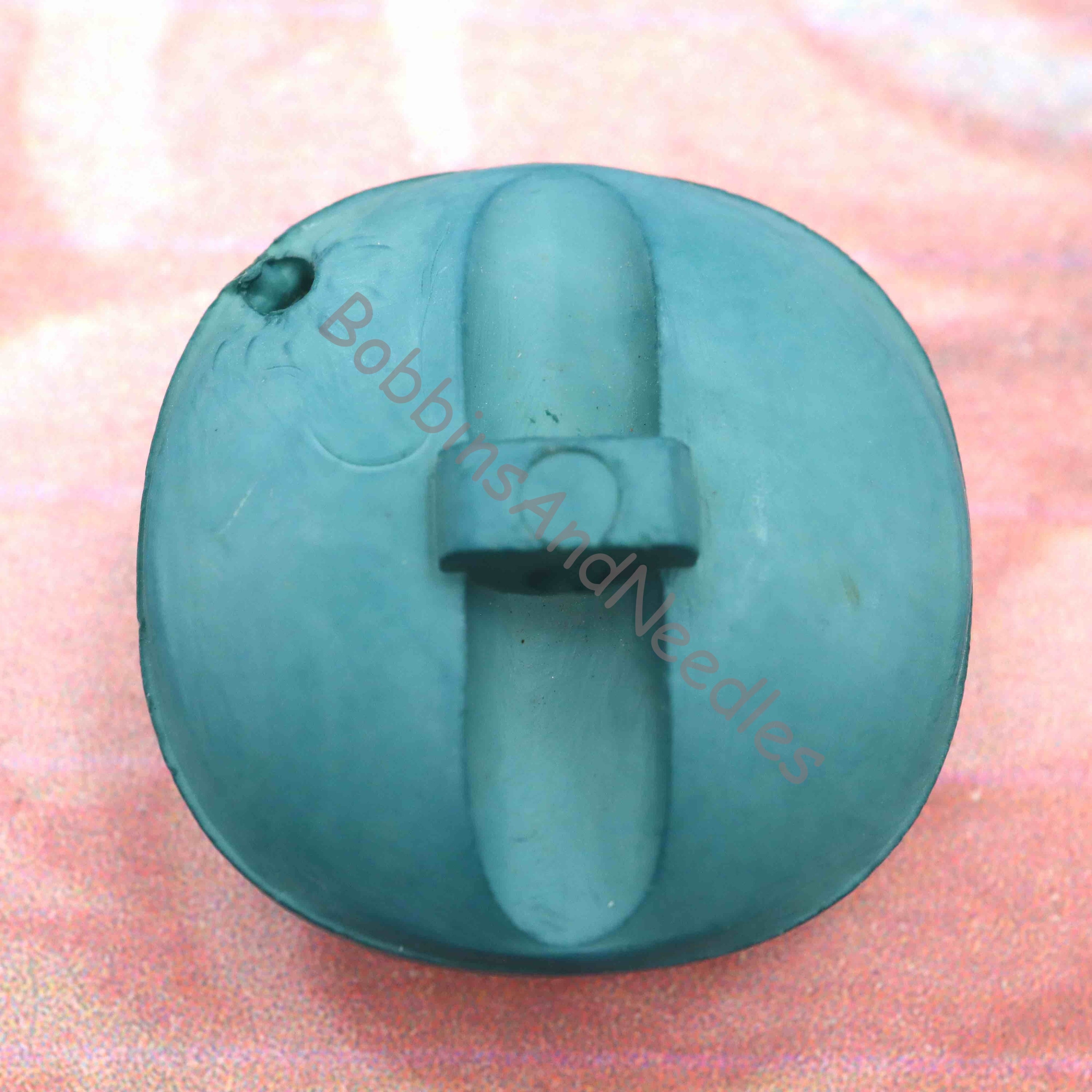 Set of 4 Couture Buttons Ø 22 mm & Ø 17 mm Teal Green Vintage Casein Dome Shank Back