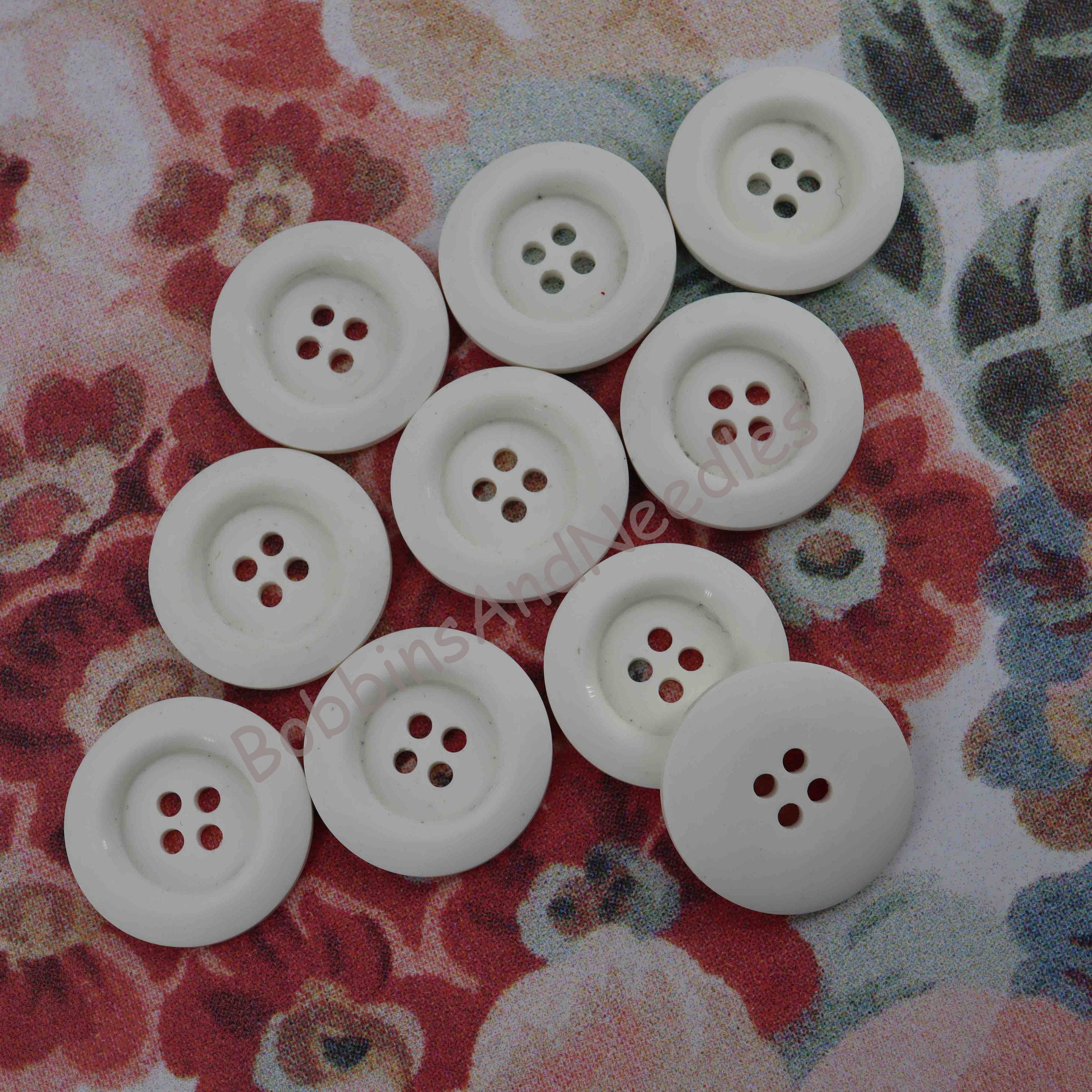 10 Vintage Casein Buttons Ø 25 mm with Recessed Center