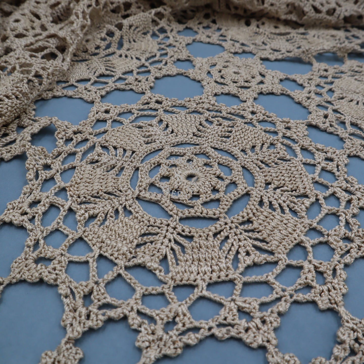 Antique Handmade Crochet Lace Bedspread – Large Coverlet 245x210 cm - Bobbins&Needles