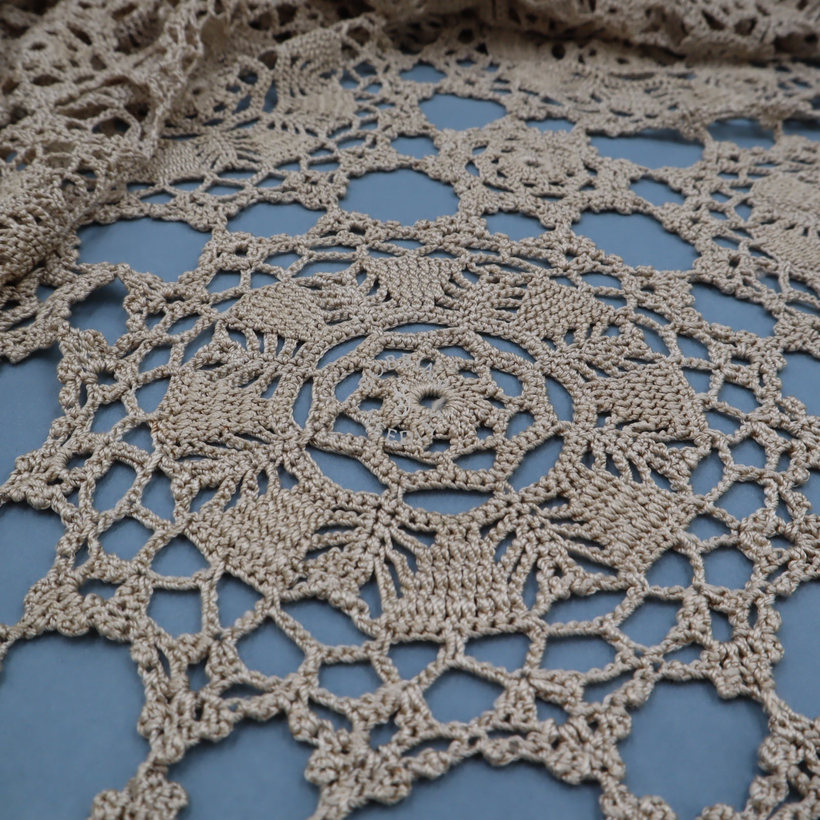 Antique Handmade Crochet Lace Bedspread – Large Coverlet 245x210 cm - Bobbins&Needles