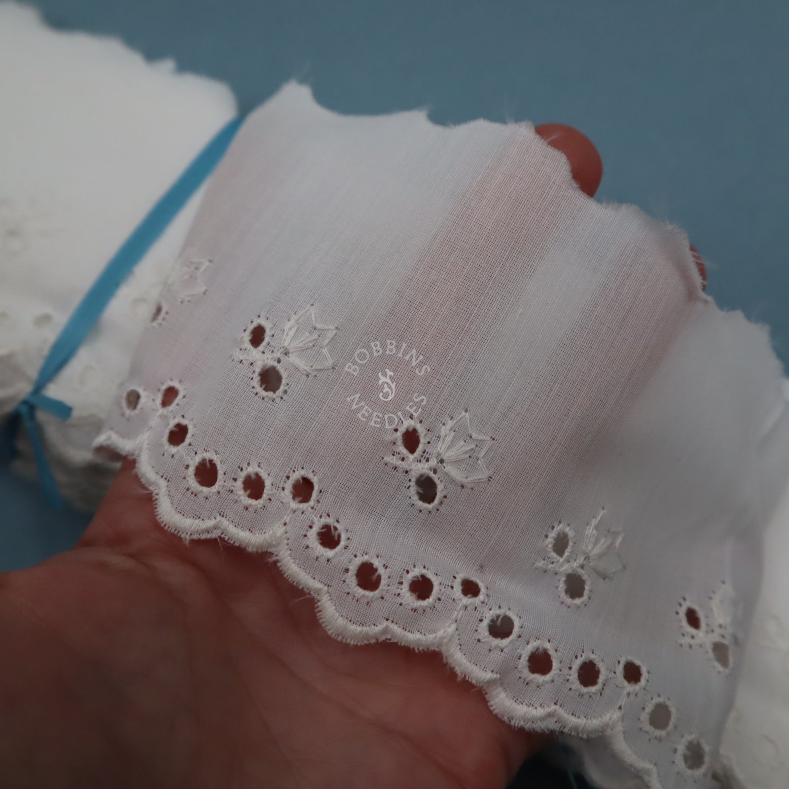 Vintage Whitework Embroidery Cotton Trim – Eyelet Embroidered Edging – Broderie Anglaise - Bobbins&Needles