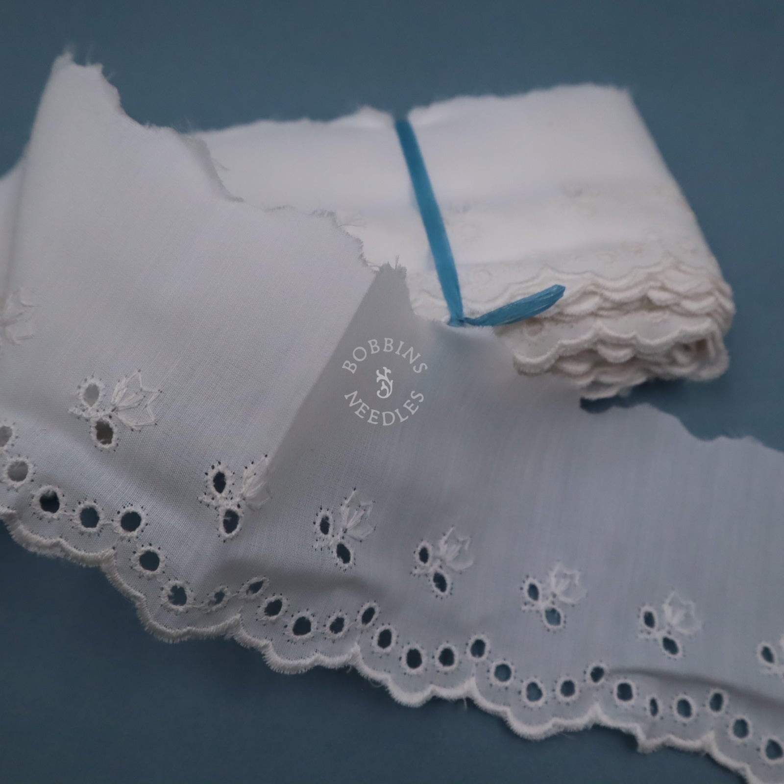 Vintage Whitework Embroidery Cotton Trim – Eyelet Embroidered Edging – Broderie Anglaise - Bobbins&Needles