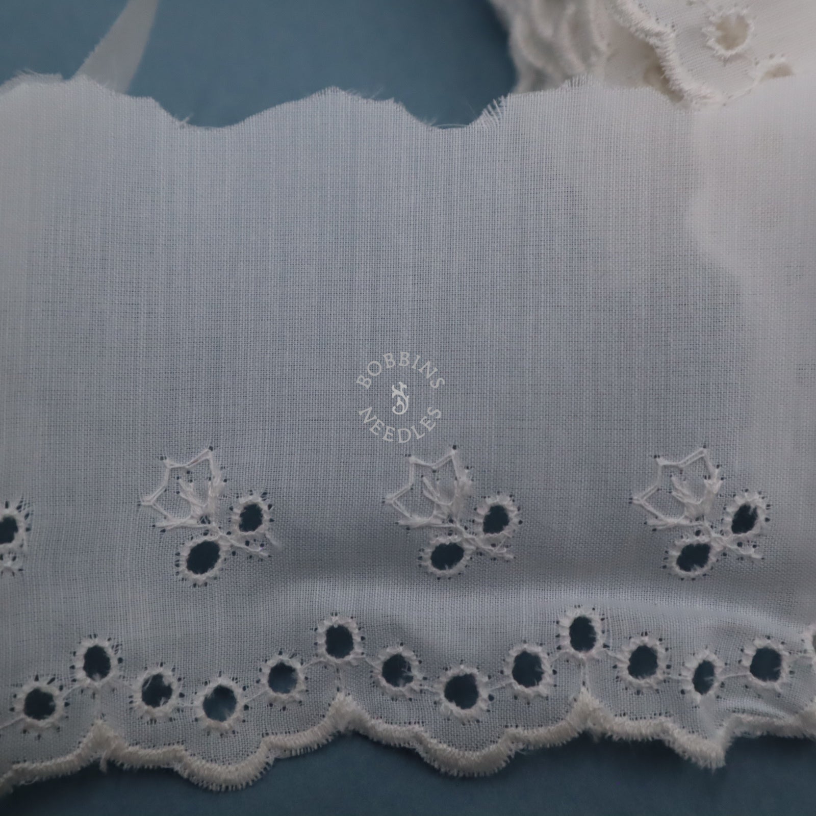 Vintage Whitework Embroidery Cotton Trim – Eyelet Embroidered Edging – Broderie Anglaise - Bobbins&Needles