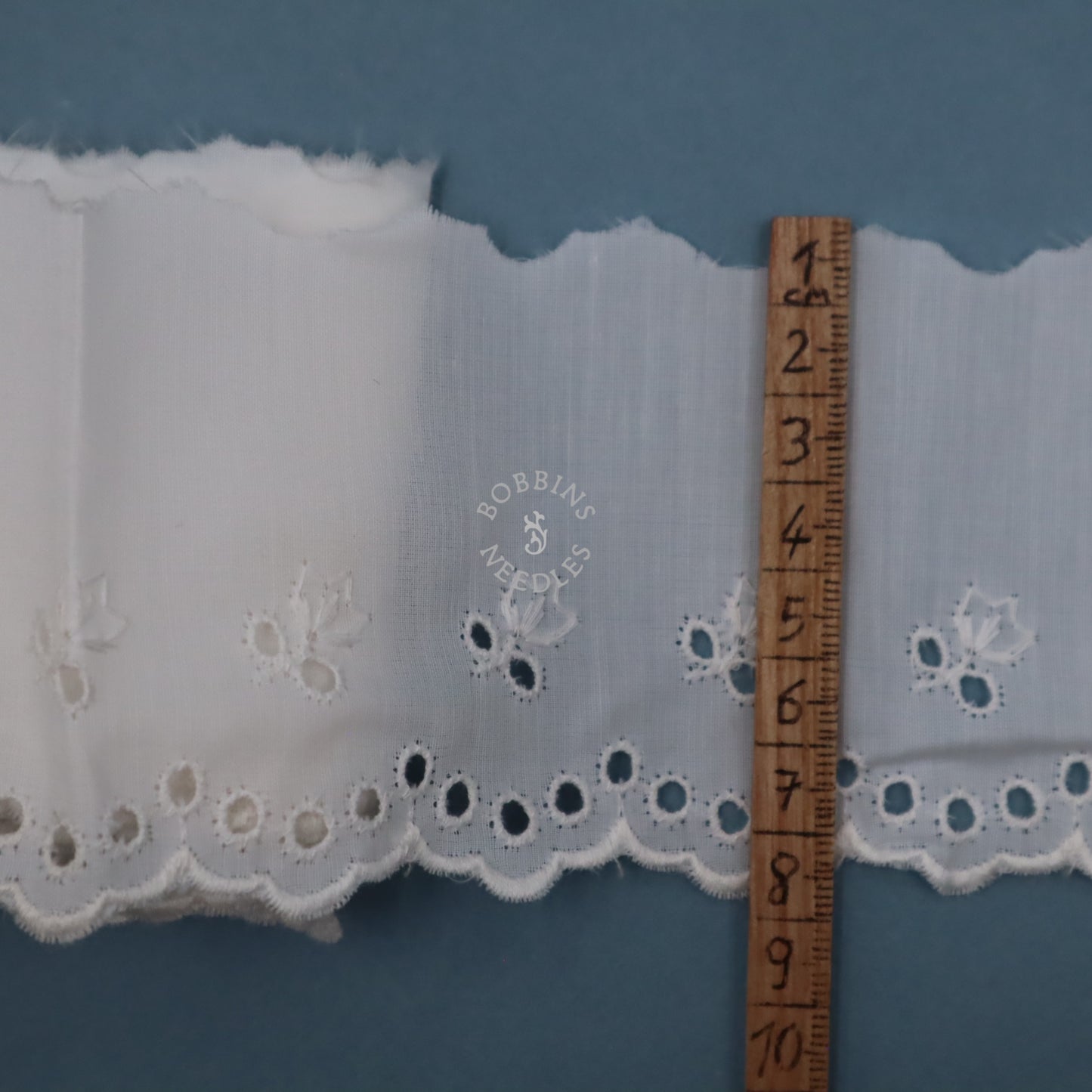 Vintage Whitework Embroidery Cotton Trim – Eyelet Embroidered Edging – Broderie Anglaise - Bobbins&Needles